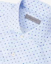 Shirt In Popeline Stampato Azzurra