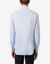 Shirt In Popeline Stampato Azzurra