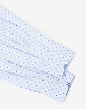 Shirt In Popeline Stampato Azzurra