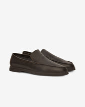 Slip On In Pelle Cervo Testa Moro