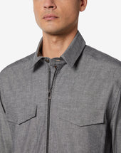 Shirt Over Circle Grigia In Cotone Organico