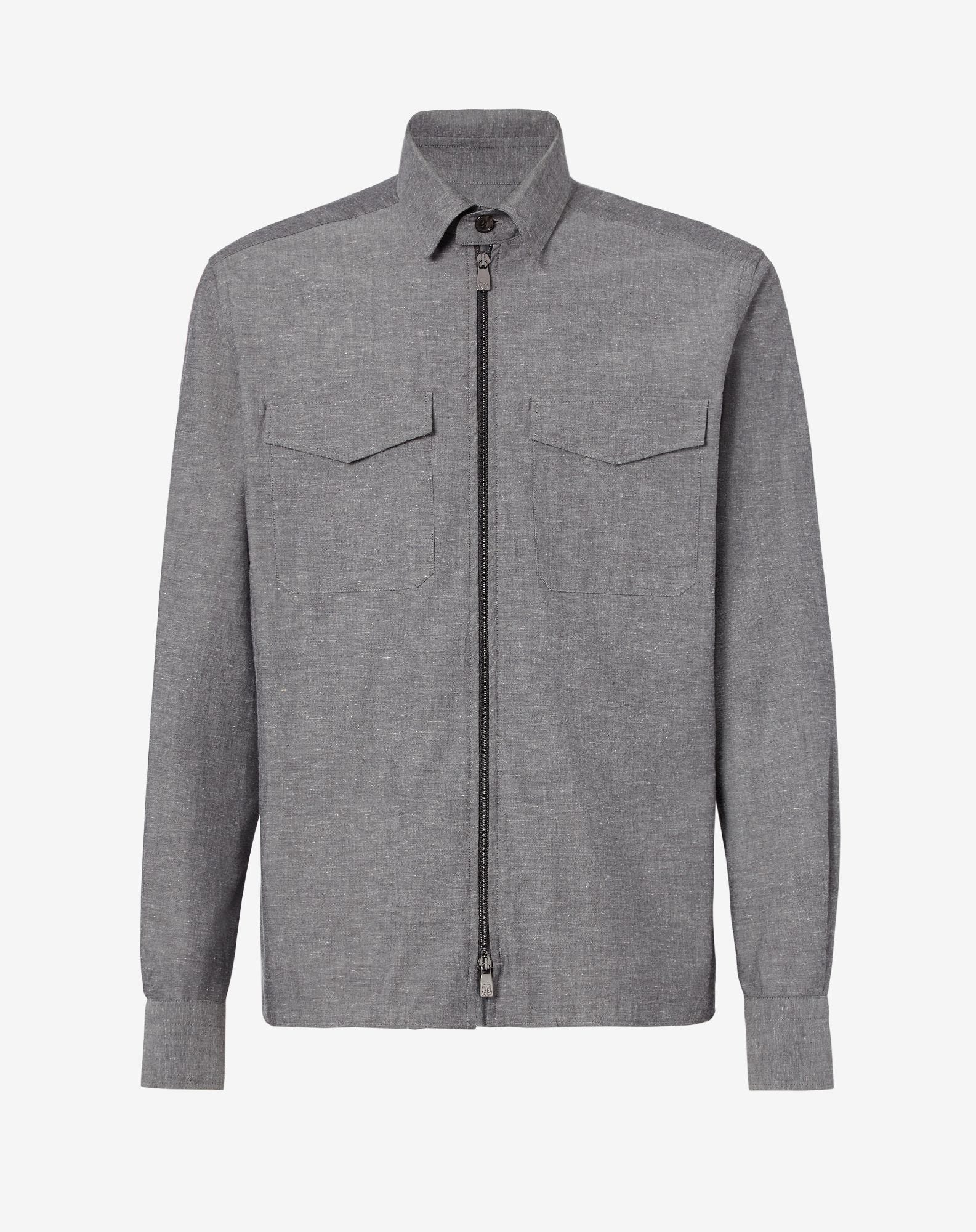 Shirt Over Circle Grigia In Cotone Organico