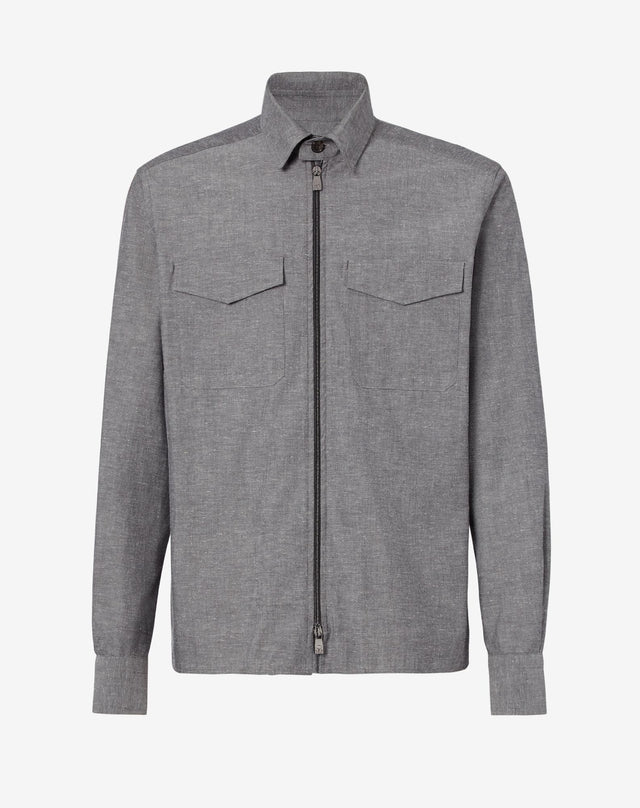 Shirt over circle grigia in cotone organico