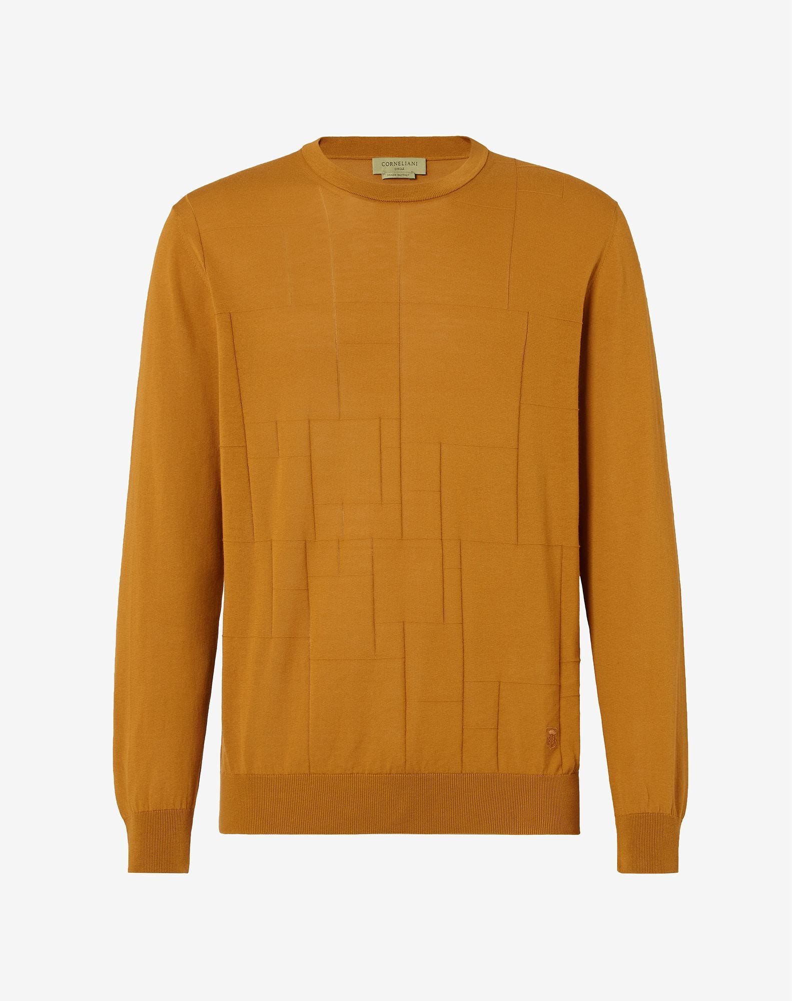 Sweater girocollo circle senape finezza 18