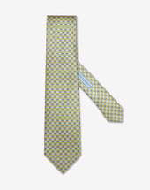 Tie Gialla In Raso Di Seta Stampato