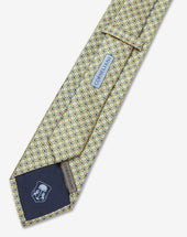 Tie Gialla In Raso Di Seta Stampato