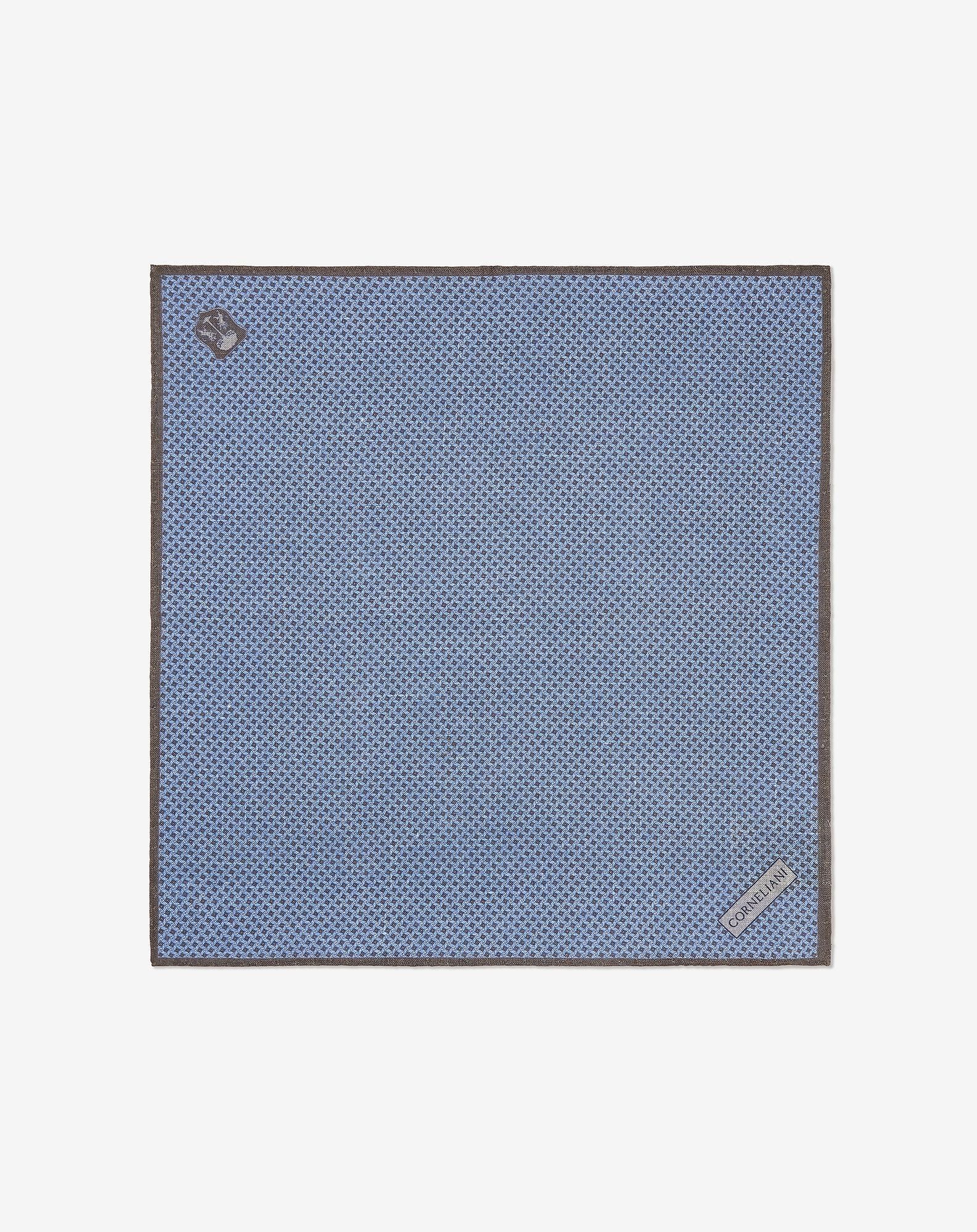 Pochette Uomo Double In Seta Azzurra