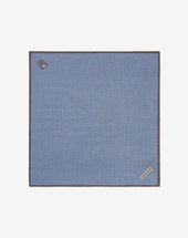 Pochette Uomo Double In Seta Azzurra