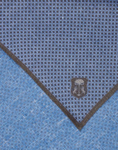 Pochette Uomo Double In Seta Azzurra