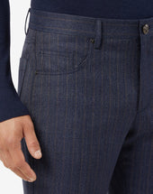 Pants 5 Tasche In Cheviot Di Lana
