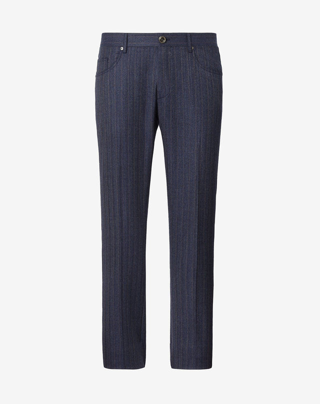 Pants 5 Tasche In Cheviot Di Lana