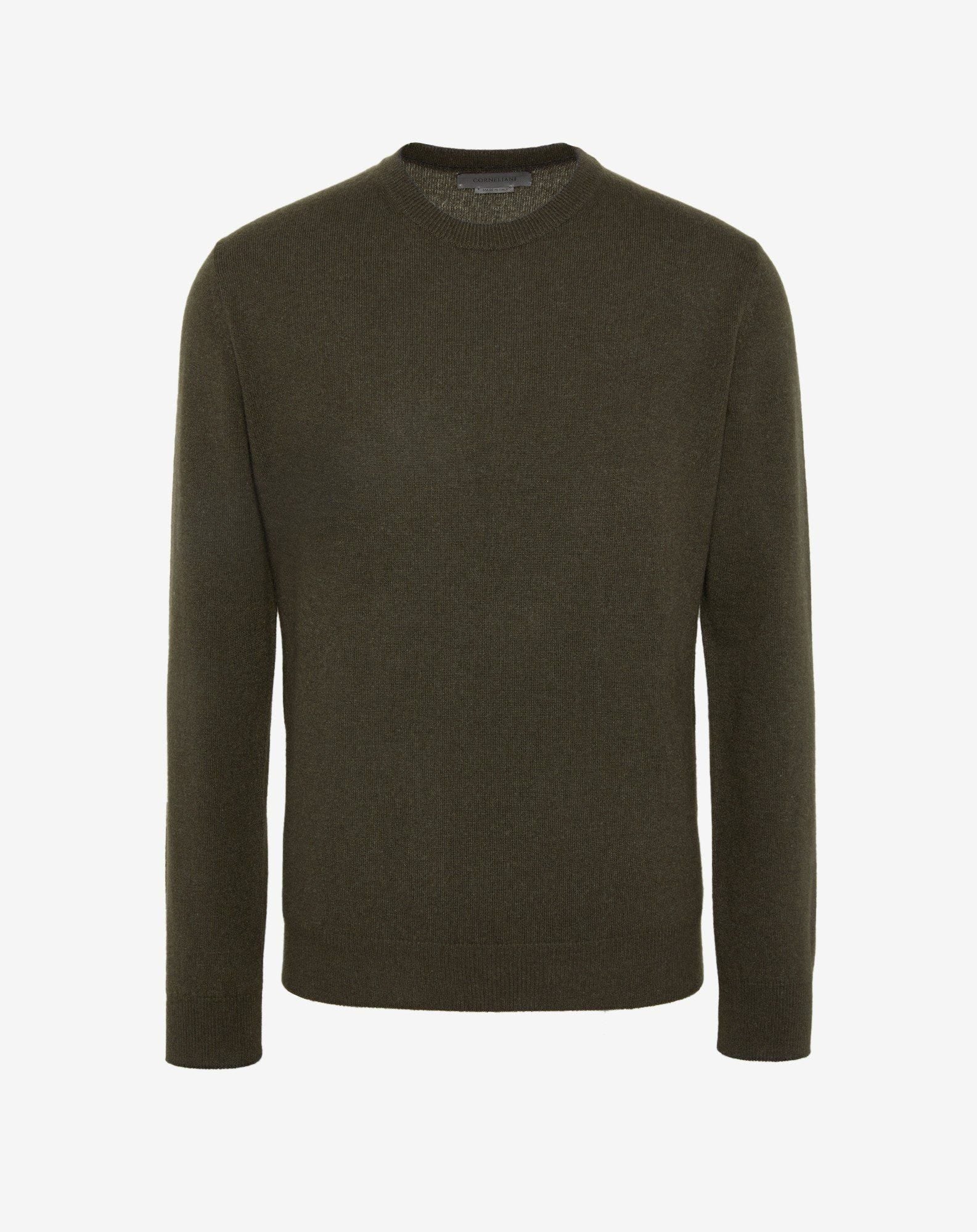 Girocollo in cashmere verde militare