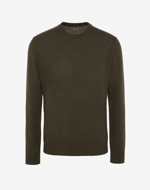 Girocollo in cashmere verde militare