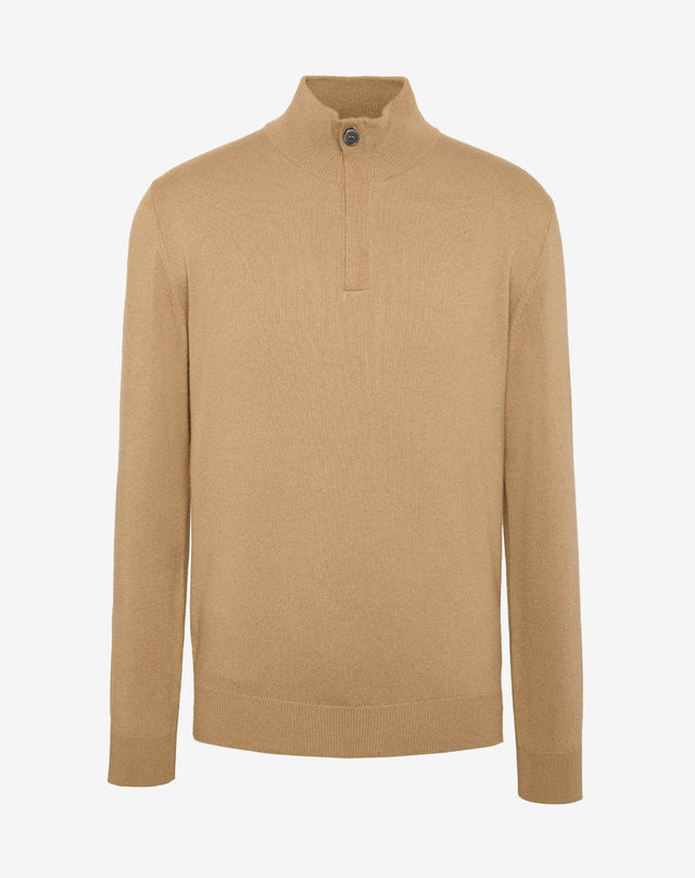 Sweater Collo Alto Con Zip In Cashmere