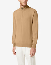 Sweater Collo Alto Con Zip In Cashmere