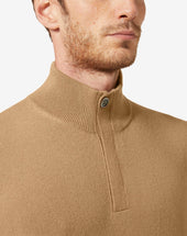 Sweater Collo Alto Con Zip In Cashmere