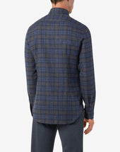 Shirt Grigia Melange In Flanella Di Cotone