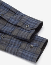 Shirt Grigia Melange In Flanella Di Cotone