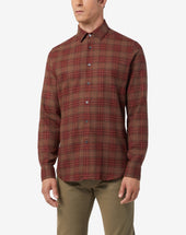 Shirt Color Mattone In Flanella Di Cotone
