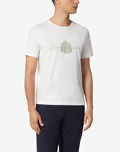 T Shirt Manica Corta Circle Bianca Stampata
