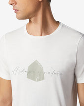 T Shirt Manica Corta Circle Bianca Stampata