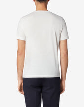 T Shirt Manica Corta Circle Bianca Stampata