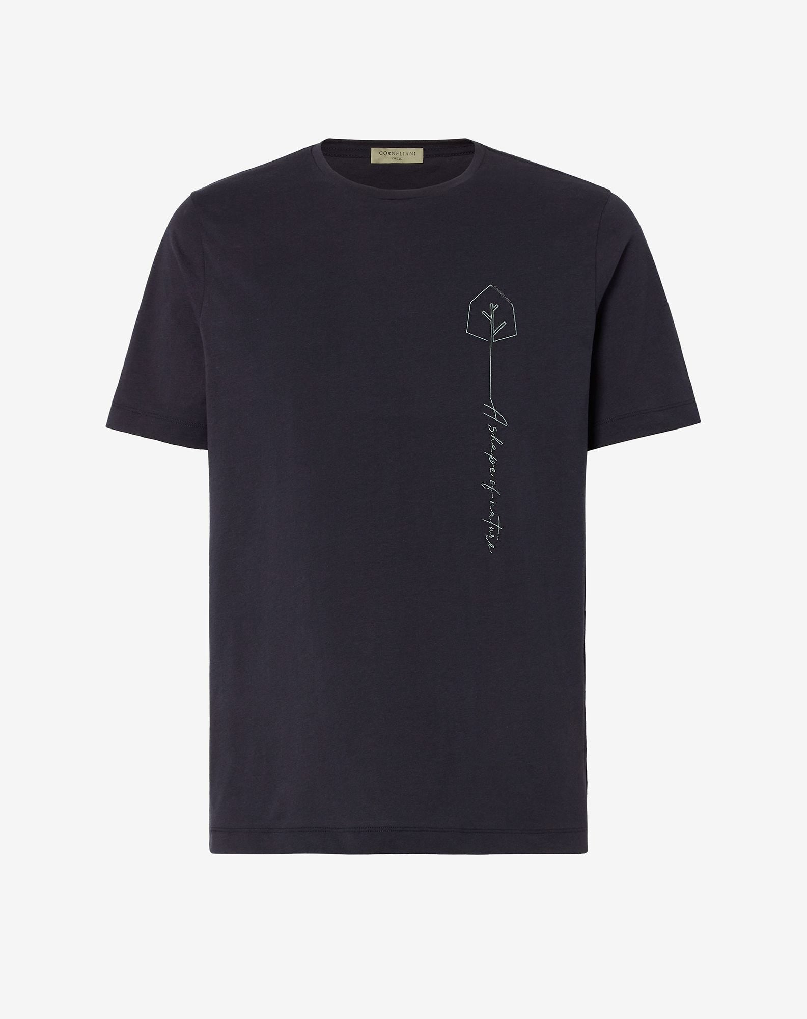 T-shirt manica corta circle blu con ricamo