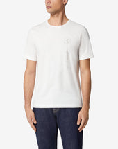 T Shirt Manica Corta Circle Bianca Con Ricamo