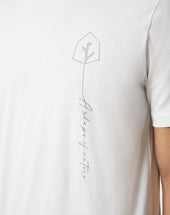 T Shirt Manica Corta Circle Bianca Con Ricamo