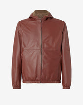 Giubbino terra bruciata reversibile in nappa