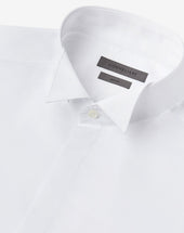 Shirt Smoking Bianca In Popeline Di Cotone