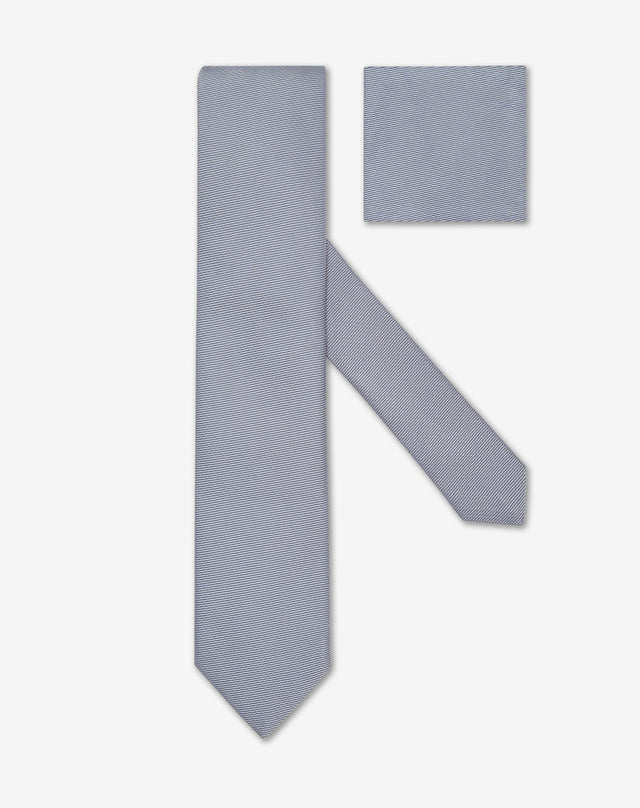 Tie blu navy in seta con disegno