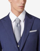 Tie Navy In Seta Con Disegno