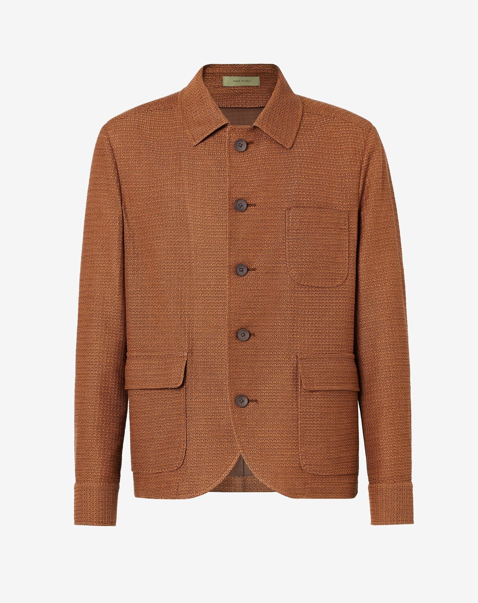 Jacket Shirt Circle Ocra In Jersey Cotone Bio