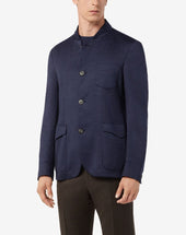Jacket 4 Bottoni In Jersey Di Lana