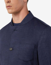 Jacket 4 Bottoni In Jersey Di Lana