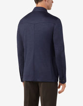 Jacket 4 Bottoni In Jersey Di Lana