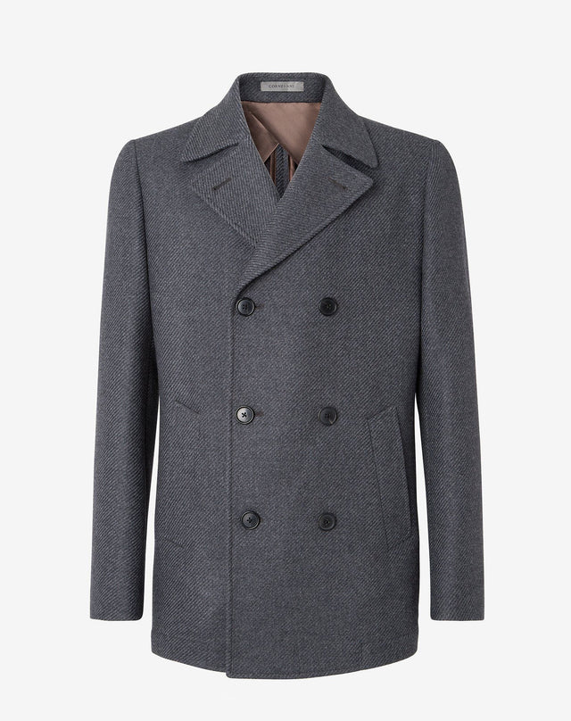 Peacoat In Lana Double Face
