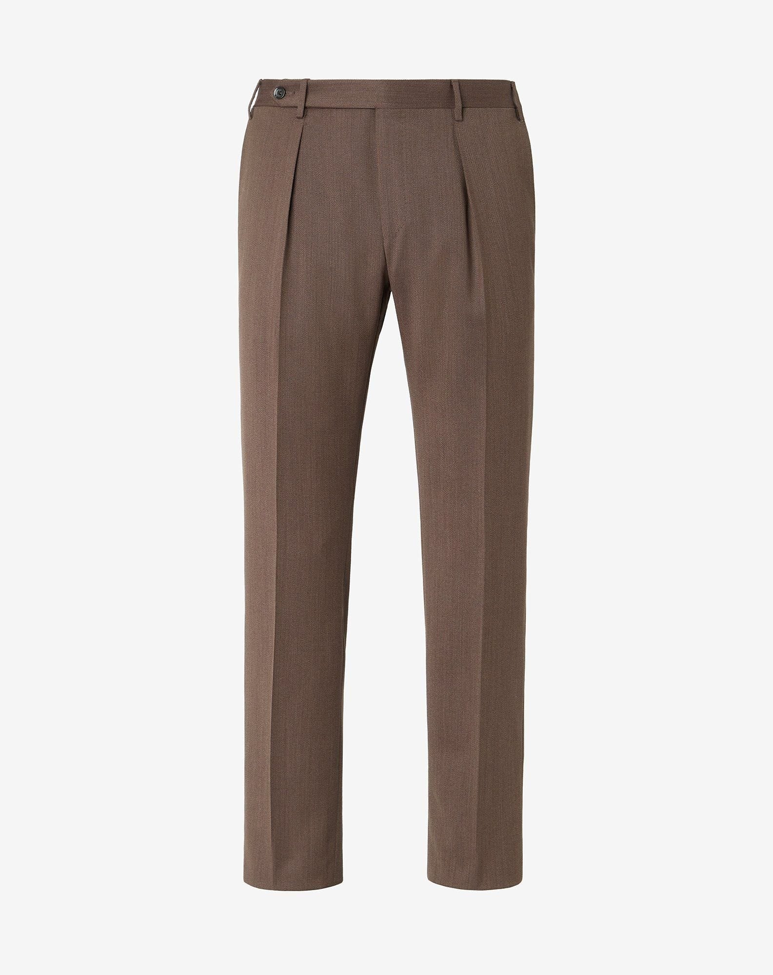 Pants in cover di lana marrone