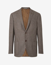 Jacket marrone in lana principe di galles