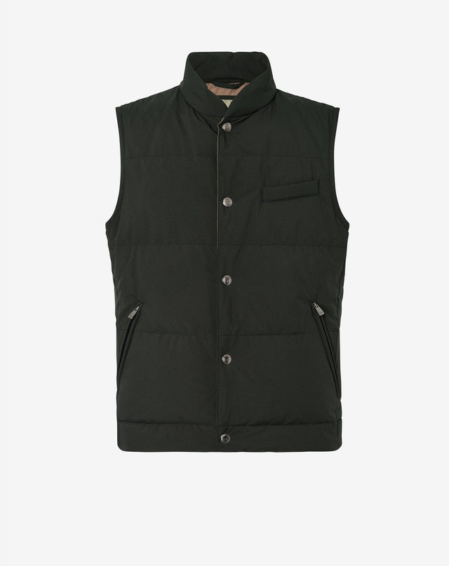 Gilet Scuro Imbottito In Piuma Riciclata
