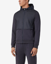 Full Zip Bimaterico In Cotone E Nylon