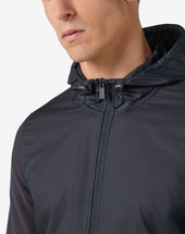 Full Zip Bimaterico In Cotone E Nylon