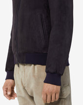 Giubbino In Suede Imbottito In Piuma D Oca