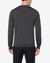 Sweater Girocollo Grigia In Lana Merino