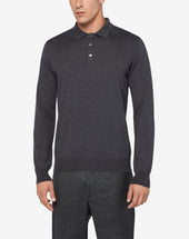 Polo Melange Scuro In Merinos