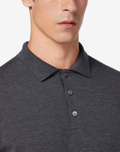 Polo Melange Scuro In Merinos