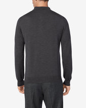 Polo Melange Scuro In Merinos