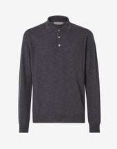 Polo Melange Scuro In Merinos