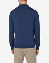 Polo Con Zip Bluette In Merinos